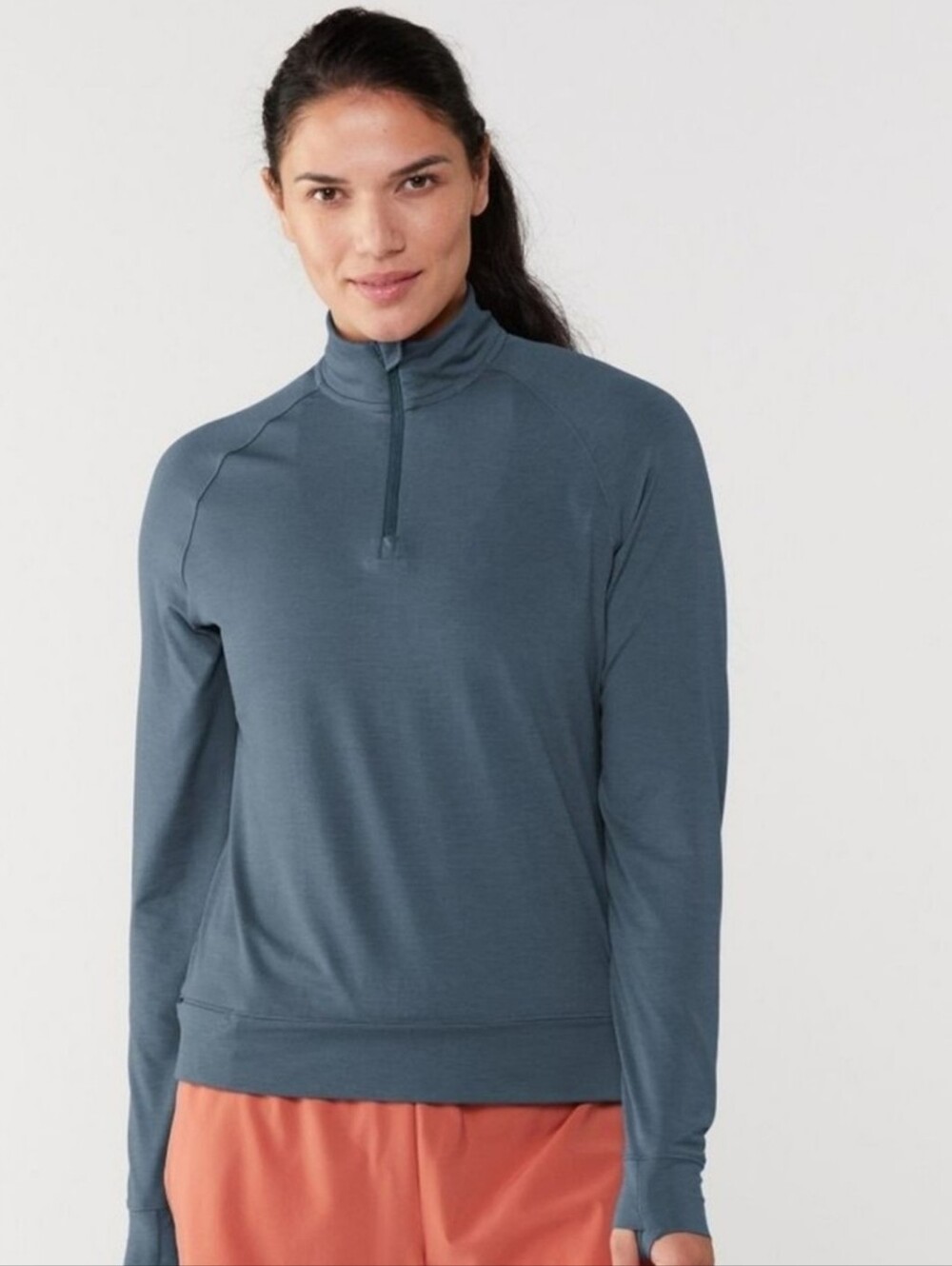 REI Active Pursuits Long-Sleeve Quarter-Zip Pullover - Sea Blue Sz. S